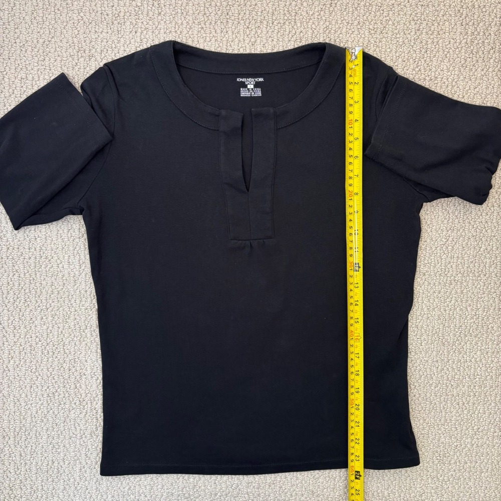 JONES NEW YORK SPORT Black Long Sleeve V-Neck Tunic Top Women's‎ Size L - Picture 9 of 11
